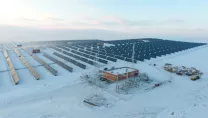 large free field snowy PV solar power plant in mongolia