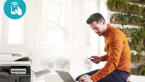A man using a laptop