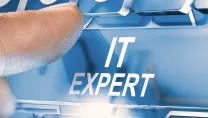 Hand Pressing IT Support Button